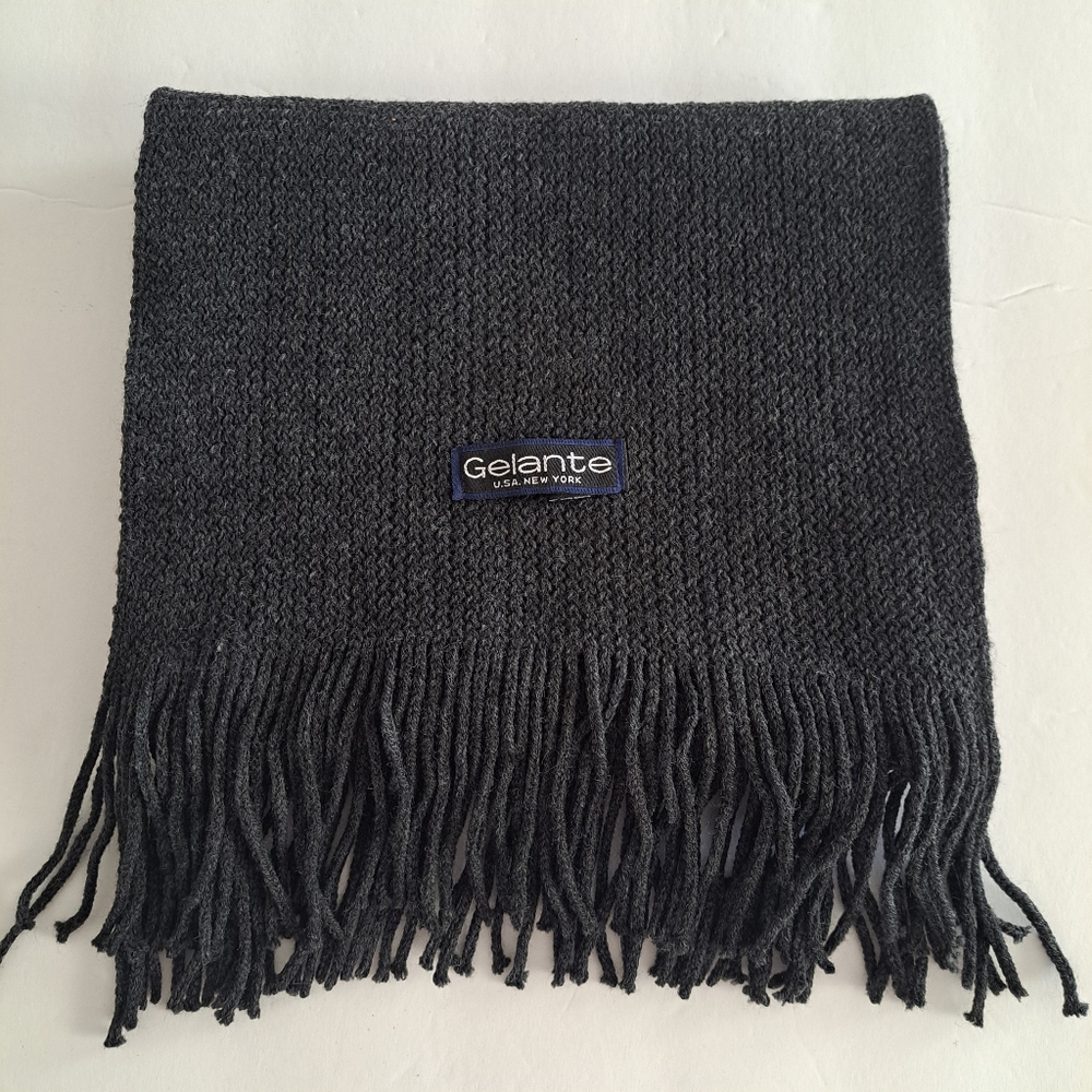 Gelante Charcoal Grey Knit Winter Scarf One Size